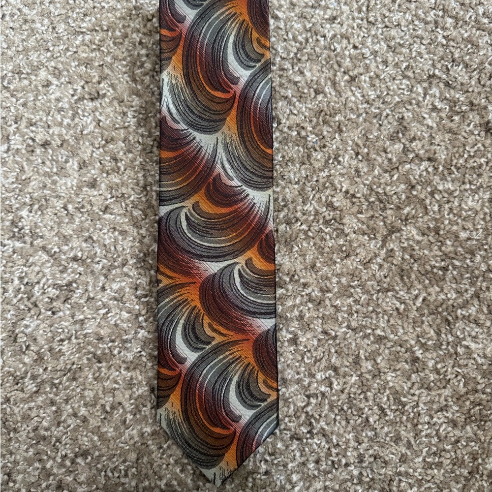 Black and Orange Swirling Pattern Tie